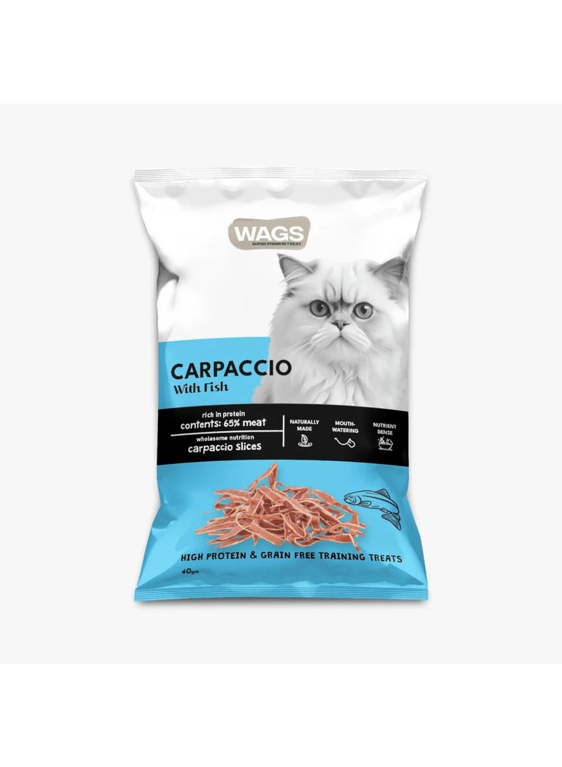 واجز كارباتشيو تريتس تدريب للقطط البالغة بنكهة السمك 40 جرام